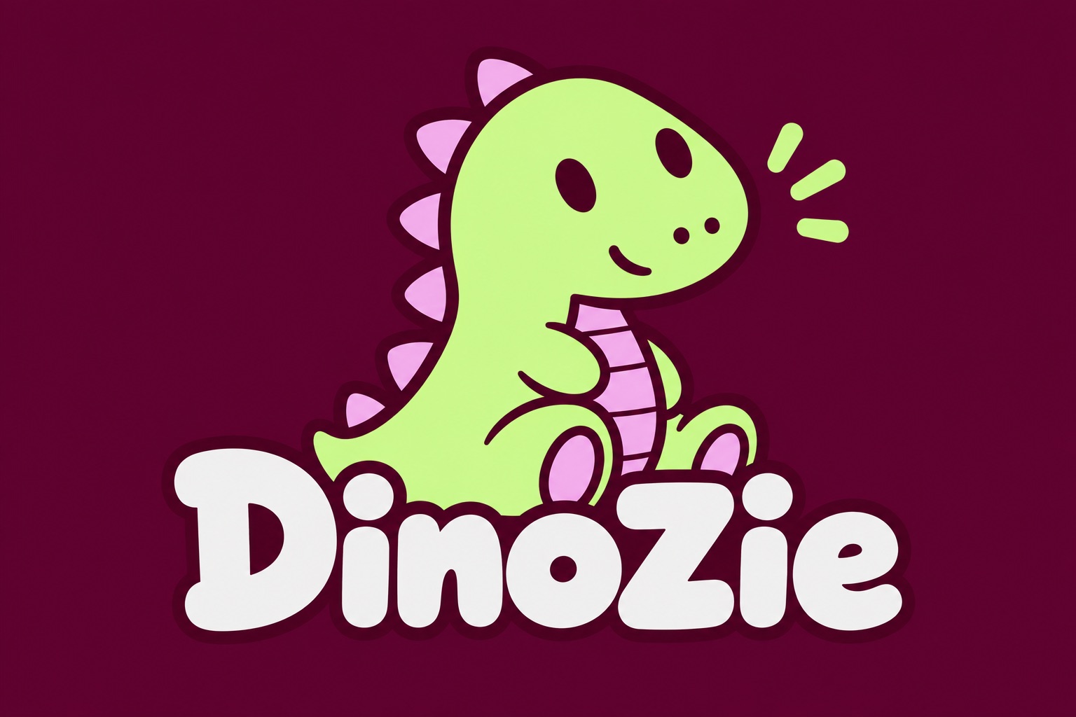 DinoZie logo: the dinosaur mascot sitting on the DinoZie wordmark